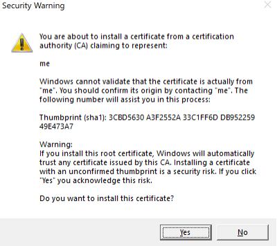 install certificate